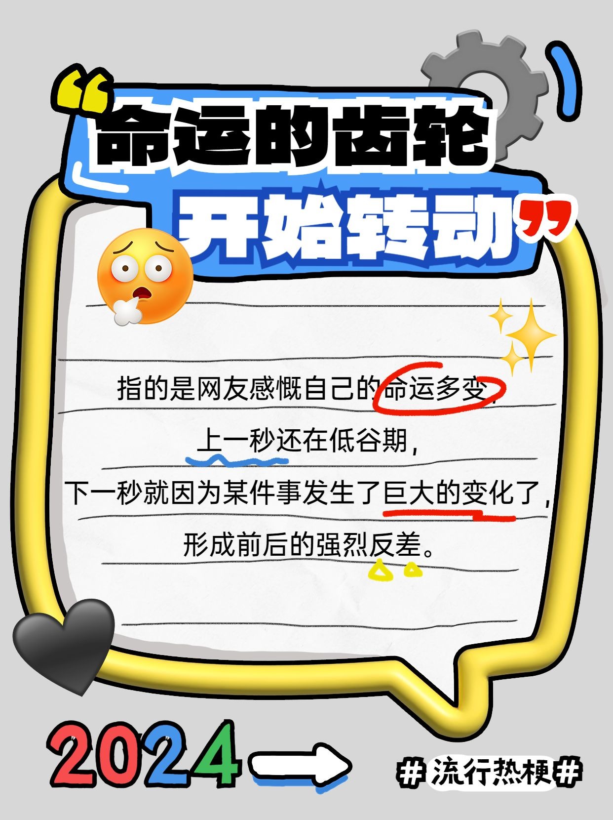 点击进入编辑 年终年度热词趣味热梗可爱膨胀风emoji套系小红书配图预览效果