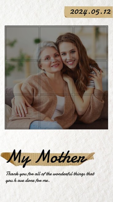 Literary Paper Background Brush Element Mother's Day Greeting Text Instagram Story预览效果