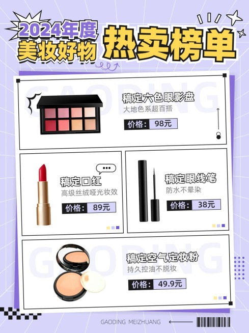 年度美妆爱用好物推荐小红书配图预览效果