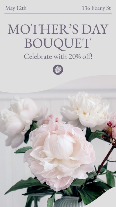 Simple Mother's Day Bouquet Promotion Ecommerce Story