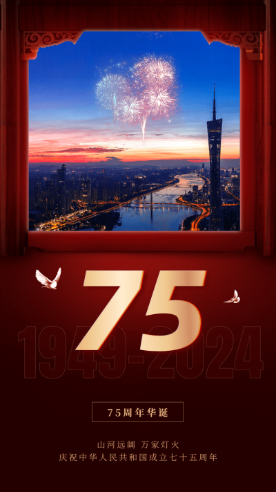 国庆节节日祝福手机海报