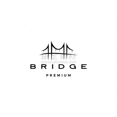 bridge logo icon line outline monoline