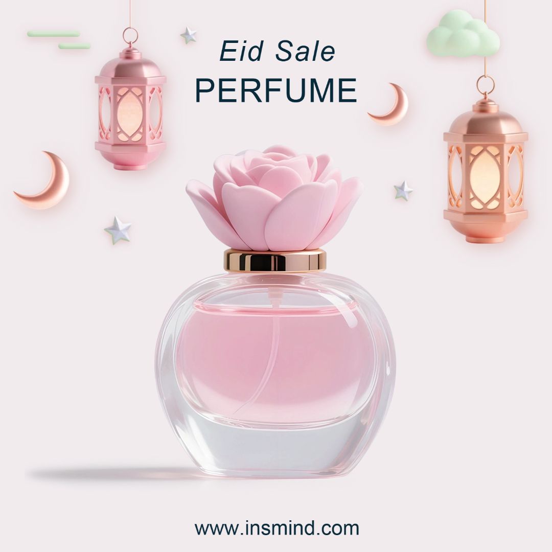 Eid Al Adha Elegant C4D Holiday Decorations Perfume Sales Instagram Post Image