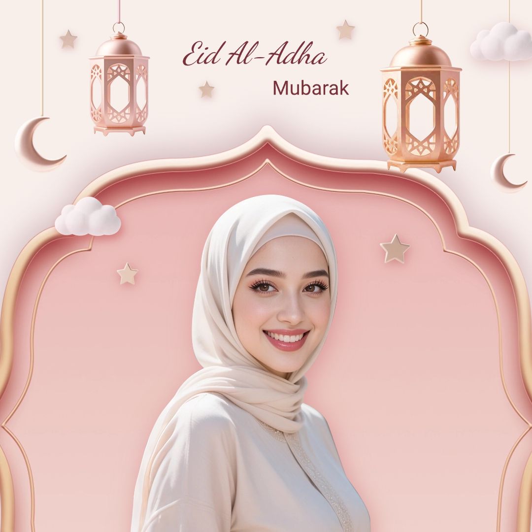 Eid Al Adha Elegant Pink Holiday Greetings Instagram Post Image