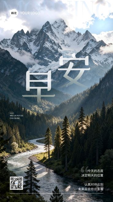 日签早安问候正能量语录手机海报预览效果