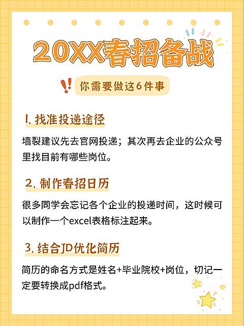简约手绘风春招求职备战攻略小红书封面配图