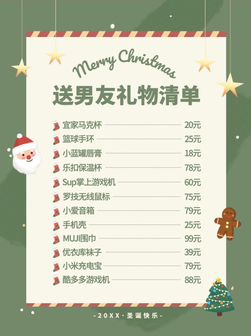 圣诞节送礼推荐种草小红书封面配图预览效果