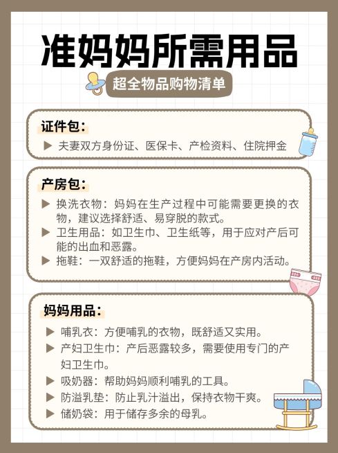 母婴孕产待产包清单科普小红书配图预览效果