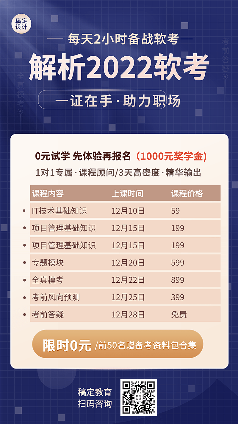 职业培训课程营销表格手机海报