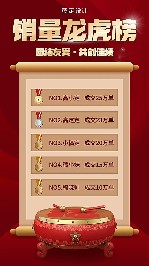 双十一销售排行榜龙虎榜喜报战报手机海报