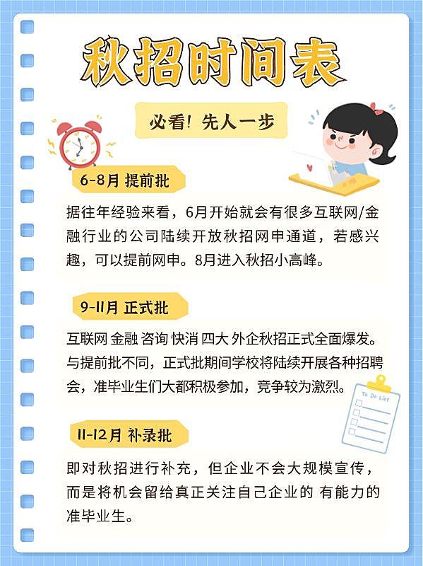 秋招攻略时间表小红书配图