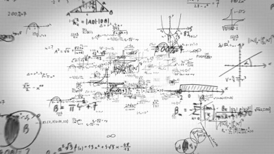 数学符号在可循环全高清中飞行