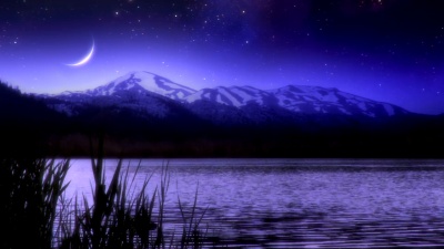 流星飞过湖山