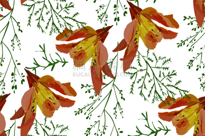 百合花,仅一朵花,四方连续纹样,可爱的,纺织品,植物群,小的,Lily Flower,花,复古