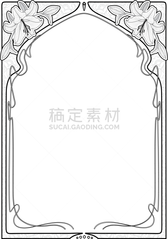 建筑结构,留白,新艺术主义,华丽的,卷着的,浪漫,简单,装饰物,画画,复古