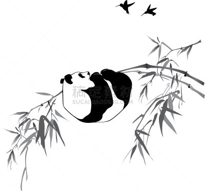 枝,熊猫,竹,技能,图像,哺乳纲,鸟类,提举
