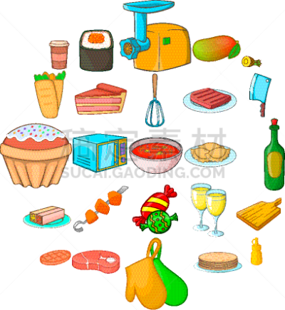 国际著名景点,动画片,茶,饮料,寿司,热,清新,食品,布置,喂养