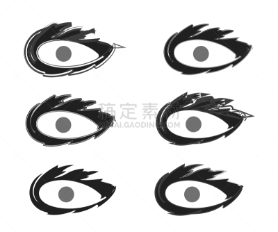 数字6,黑色,动物眼睛,分离着色,华丽的,传统,白色背景,希腊,布置