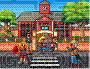 happy students going home after school