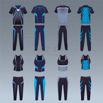 衣服,运动,宽松上衣,图像,商店,运动服,矢量,收集,锻炼