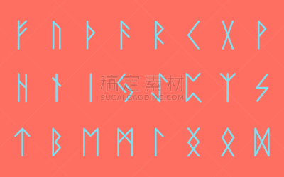 神符,字母,远古的,白色,秘密,分离着色,欧洲,文字,古老的,布置