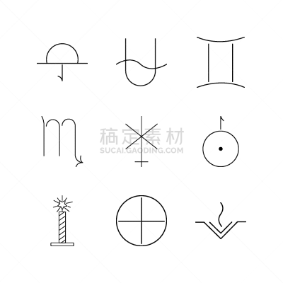 轮廓,直的,图标集,计算机图标,天王星,蜡烛,矢量,图像,标志,日落