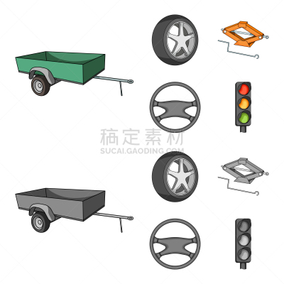 旅行拖车,车轮,轮胎,汽车起重机,分离着色,安全的,汽车,迅速,图像,收集