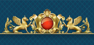 黄金,狮身鹫首怪兽,两个物体,珐琅,金属,式样,勇气,华贵,复古