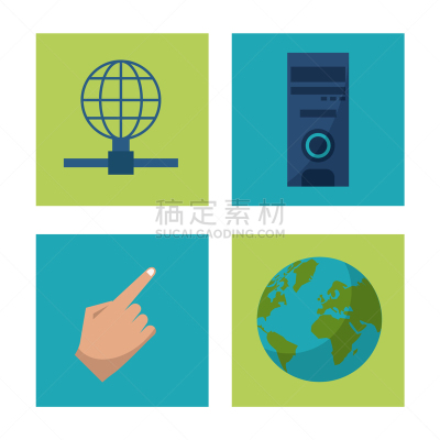 数码图形,正方形,白色背景,建筑结构,白色,商务,数据,计算机,主机,沟通
