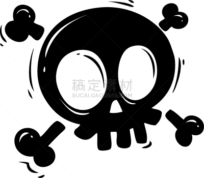 颅骨,黑色,动物骨,横越,分离着色,白色,人,部分,剪影