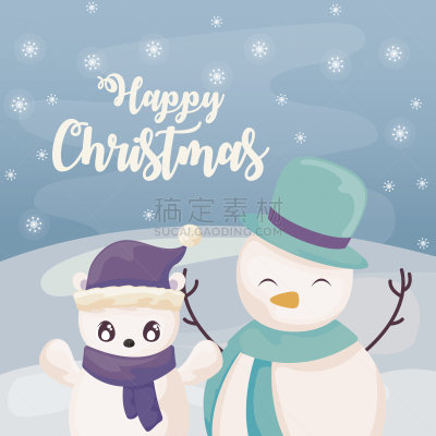 标签,冬天,雪人,北极熊,球体,请柬,事件,贺卡,模板