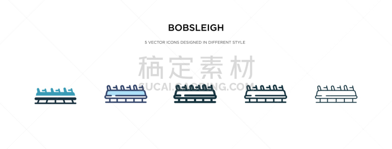 bobsleigh icon in different style two colored