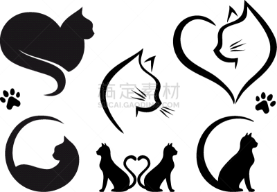品牌名称,猫,可爱的,脚印,模板,动物,布置,设计,坐,爱