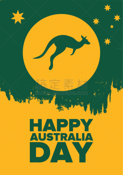 贺卡,一月,australia day,澳大利亚文明,幸福,矢量,国内著名景点,背景,袋鼠