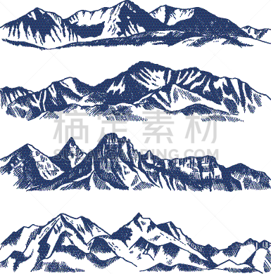 山,动物手,反差,自然,地质学,图像,矢量,石头,绘制,复古