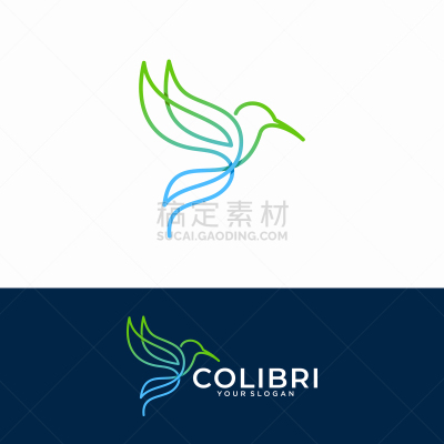 hummingbird line logo icon designs