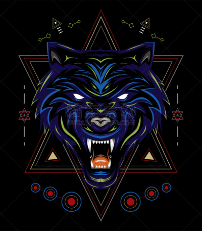 绘画插图,矢量,狼,模板,警告标识,狼獾,恐惧,残酷的,雪,狗