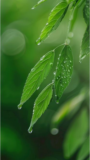 谷雨通用实景绿色稻穗背景绿色图片素材