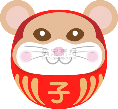 日本,小雕像,白色背景,鼠,运气,分离着色,传统,鼠年,2020