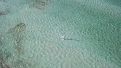 博内尔岛加勒比海风帆冲浪泻湖Sorobon空中无人机俯视 超高清视频