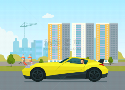 都市风景,司机,绘画插图,背景,扁平化设计,汽车,男人,运动,阔口酒杯,矢量