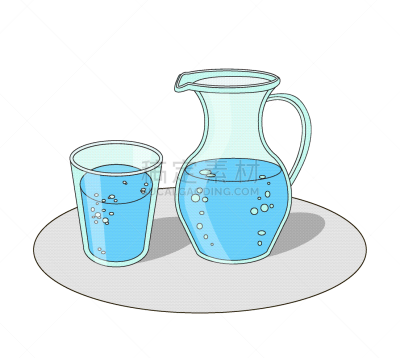 玻璃水瓶,水,玻璃杯,分离着色,白色,饮料,纯净,清新,液体,午睡