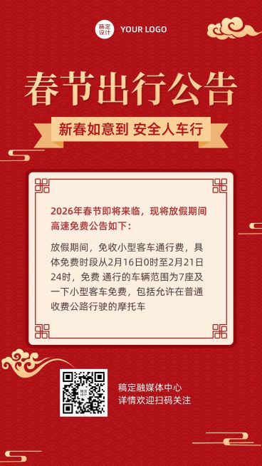 春节交通出行提示手机海报预览效果