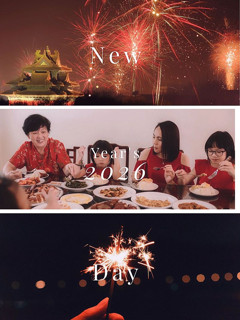 春节晒图春节祝福新年祝福跨年朋友圈拼图创意晒照三格图plog小红书配图