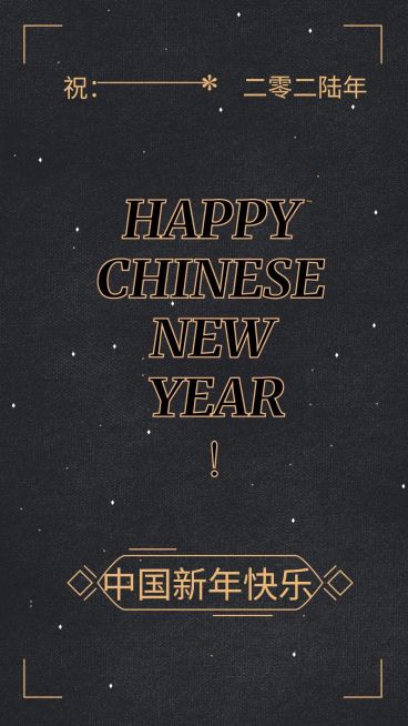 Black Background Gold Text Happy New Year Simple Fashion Style Instagram Story预览效果