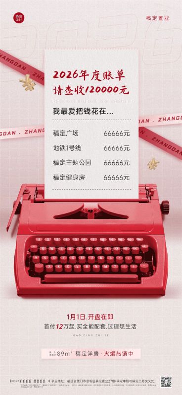 元旦房地产节日营销创意竖版海报预览效果