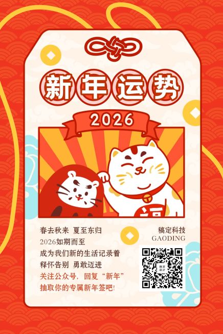 春节新年抽签运势卡片竖版文章配图预览效果