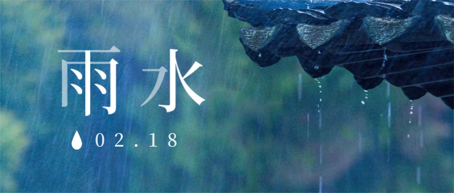 雨水节气春天落雨实景公众号首图预览效果