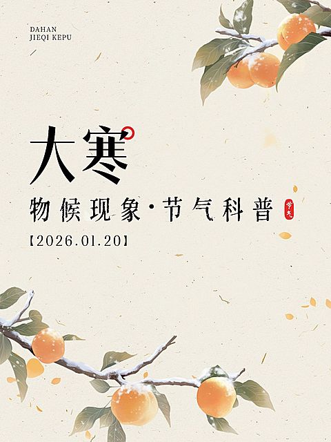 大寒节气科普小红书套装小红书封面aigc