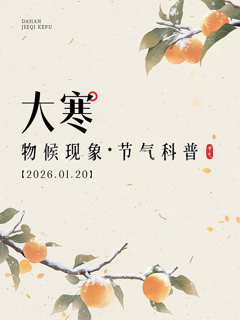 大寒节气科普小红书套装小红书封面aigc